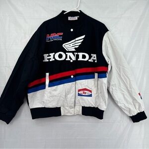 Women's XL Honda JT Racing Speed Black HRC White Jacket Casual Motorcycle